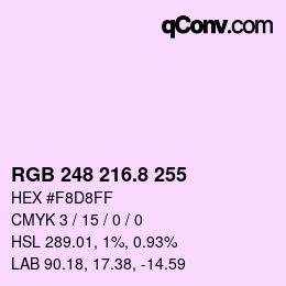 カラーコード: RGB 248 216.8 255 | qconv.com