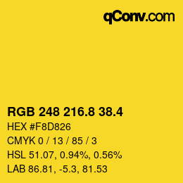 カラーコード: RGB 248 216.8 38.4 | qconv.com
