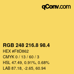 カラーコード: RGB 248 216.8 98.4 | qconv.com