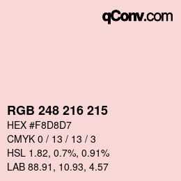 カラーコード: RGB 248 216 215 | qconv.com