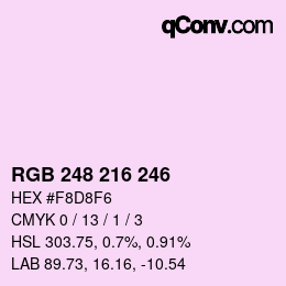 カラーコード: RGB 248 216 246 | qconv.com