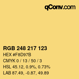 颜色代码: RGB 248 217 123 | qconv.com