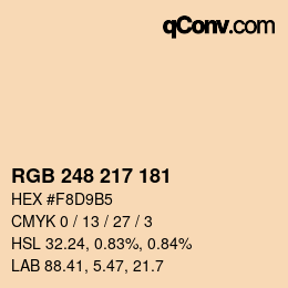 Código de color: RGB 248 217 181 | qconv.com