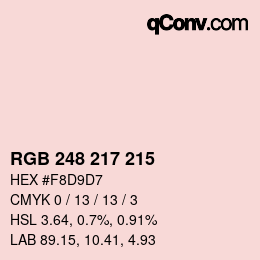 Color code: RGB 248 217 215 | qconv.com