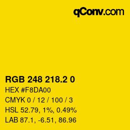 カラーコード: RGB 248 218.2 0 | qconv.com