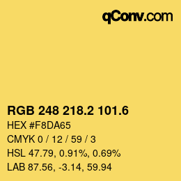 カラーコード: RGB 248 218.2 101.6 | qconv.com
