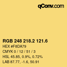 カラーコード: RGB 248 218.2 121.6 | qconv.com