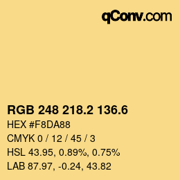 カラーコード: RGB 248 218.2 136.6 | qconv.com