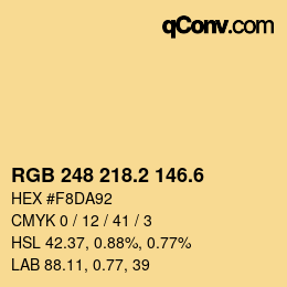 カラーコード: RGB 248 218.2 146.6 | qconv.com