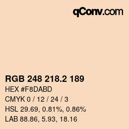 カラーコード: RGB 248 218.2 189 | qconv.com
