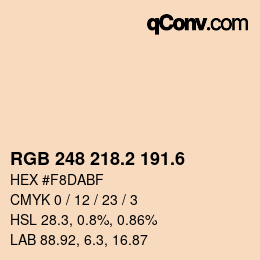 カラーコード: RGB 248 218.2 191.6 | qconv.com