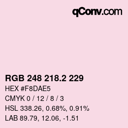 カラーコード: RGB 248 218.2 229 | qconv.com