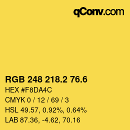 カラーコード: RGB 248 218.2 76.6 | qconv.com