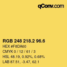 カラーコード: RGB 248 218.2 96.6 | qconv.com
