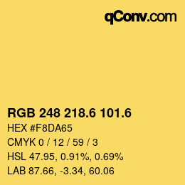 カラーコード: RGB 248 218.6 101.6 | qconv.com