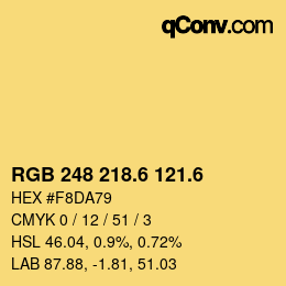 カラーコード: RGB 248 218.6 121.6 | qconv.com