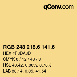カラーコード: RGB 248 218.6 141.6 | qconv.com