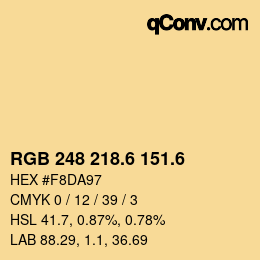 カラーコード: RGB 248 218.6 151.6 | qconv.com