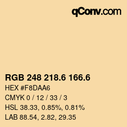 カラーコード: RGB 248 218.6 166.6 | qconv.com