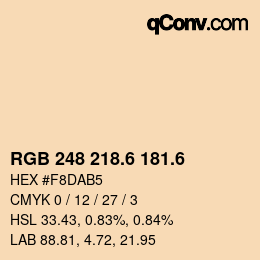 カラーコード: RGB 248 218.6 181.6 | qconv.com