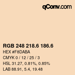 カラーコード: RGB 248 218.6 186.6 | qconv.com