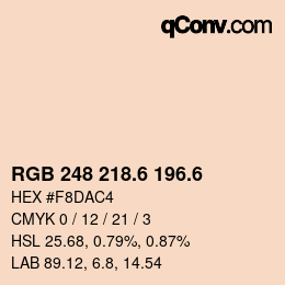 カラーコード: RGB 248 218.6 196.6 | qconv.com