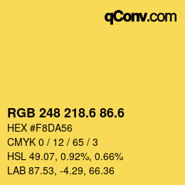 カラーコード: RGB 248 218.6 86.6 | qconv.com