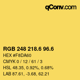 カラーコード: RGB 248 218.6 96.6 | qconv.com