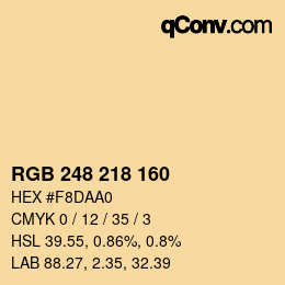 カラーコード: RGB 248 218 160 | qconv.com