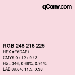 カラーコード: RGB 248 218 225 | qconv.com