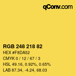 Código de color: RGB 248 218 82 | qconv.com