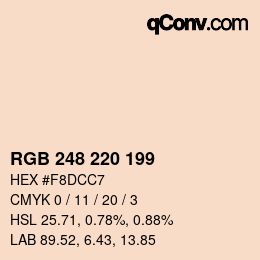 Código de color: RGB 248 220 199 | qconv.com