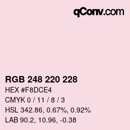 カラーコード: RGB 248 220 228 | qconv.com