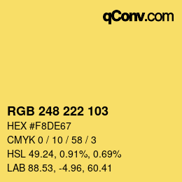 Color code: RGB 248 222 103 | qconv.com