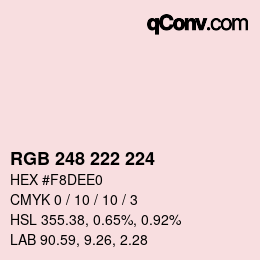 颜色代码: RGB 248 222 224 | qconv.com