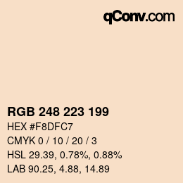 Color code: RGB 248 223 199 | qconv.com