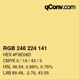 Color code: RGB 248 224 141 | qconv.com
