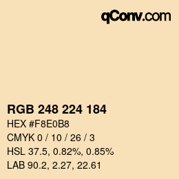 Farbcode: RGB 248 224 184 | qconv.com