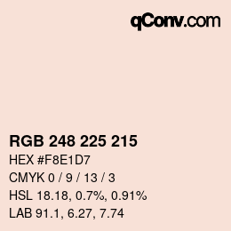 Color code: RGB 248 225 215 | qconv.com