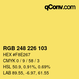 Color code: RGB 248 226 103 | qconv.com