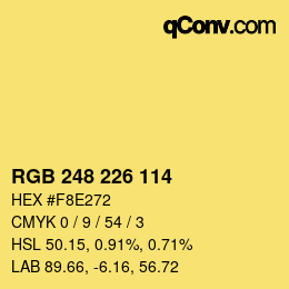 Color code: RGB 248 226 114 | qconv.com