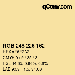 Color code: RGB 248 226 162 | qconv.com