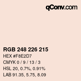 Color code: RGB 248 226 215 | qconv.com