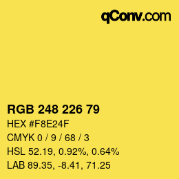 Color code: RGB 248 226 79 | qconv.com