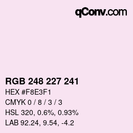 Código de color: RGB 248 227 241 | qconv.com