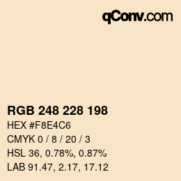 Color code: RGB 248 228 198 | qconv.com