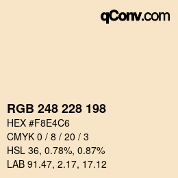 Code couleur: RGB 248 228 198 | qconv.com