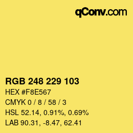 Color code: RGB 248 229 103 | qconv.com