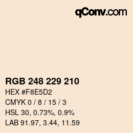 Color code: RGB 248 229 210 | qconv.com