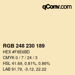 Color code: RGB 248 230 189 | qconv.com